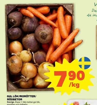 Stora Coop Gul lök/morötter/ rödbetor erbjuda