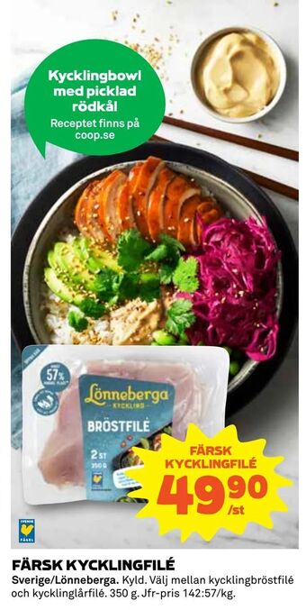 Coop Konsum Färsk kycklingfilé erbjuda