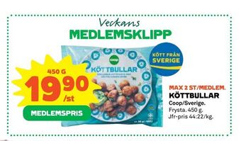 Coop Köttbullar erbjuda