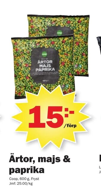 Pekås Ärtor, majs & paprika erbjuda