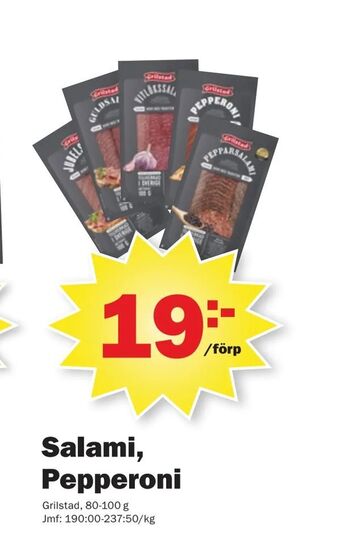 Pekås Salami, Pepperoni erbjuda