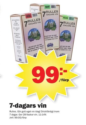 Pekås 7-dagars vin erbjuda