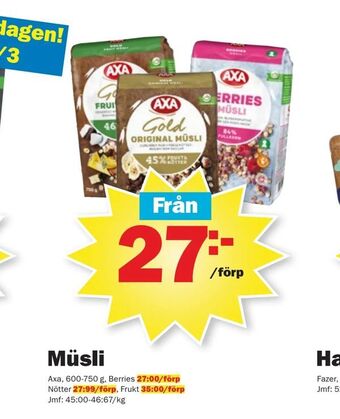 Pekås Müsli erbjuda