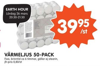 Tempo Värmeljus 50-pack erbjuda