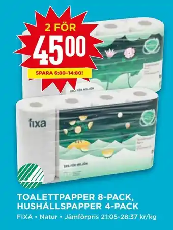 Willys Toalettpapper 8-pack, hushållspapper 4-pack erbjuda