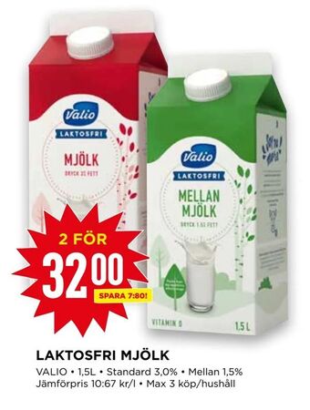 Willys Laktosfri mjölk erbjuda