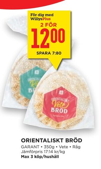 Willys Hemma Orientaliskt bröd erbjuda