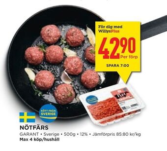 Willys Hemma Nötfärs erbjuda