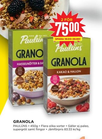 Willys Hemma Granola erbjuda
