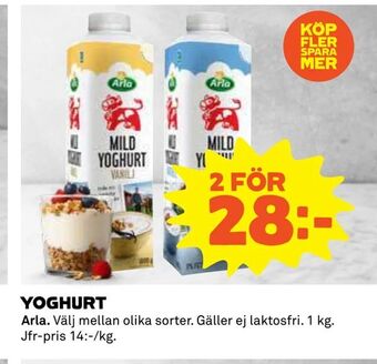 Coop Yoghurt erbjuda