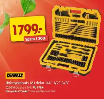 Jula Hylsnyckelsats 181 delar 1/4"-1/2"-3/8" erbjuda