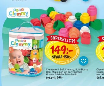 Leklust Clementoni Soft Clemmy Soft Blocks Bag erbjuda