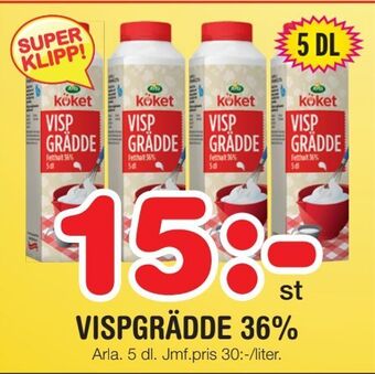Nya Pulsen Vispgrädde 36% erbjuda