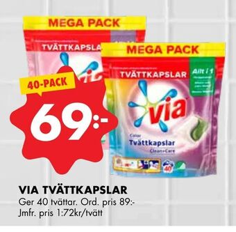 ÖoB Via tvättkapslar erbjuda