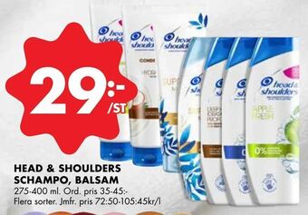ÖoB Head & shoulders schampo, balsam erbjuda