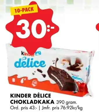 ÖoB Kinder délice chokladkaka erbjuda