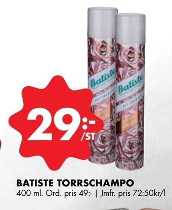 ÖoB Batiste torrschampo erbjuda