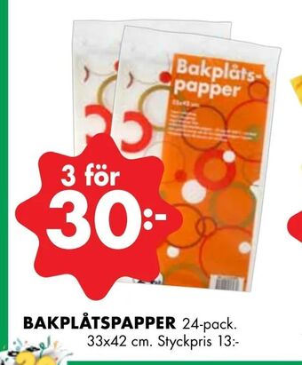 ÖoB Bakplåtspapper erbjuda
