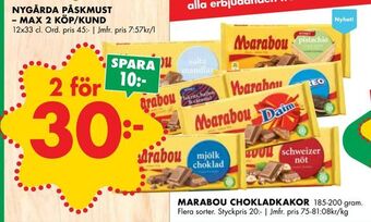 ÖoB Marabou chokladkakor erbjuda