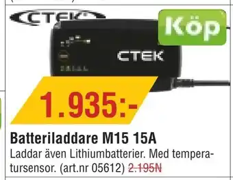 Erlandsons Brygga Batteriladdare M15 15A erbjuda