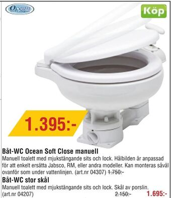 Erlandsons Brygga Båt-WC Ocean Soft Close manuell erbjuda