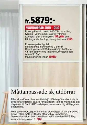 Bauhaus Skjutdörrar artic - duo erbjuda