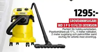 Bauhaus Grovdammsugare wd 3 p v-17/4/20 extension erbjuda