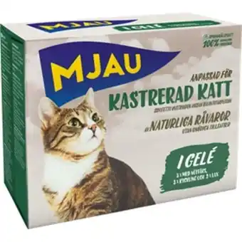 ÖoB Våtfoder mjau i gelé kastrerad katt erbjuda