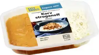 City Gross Korvstroganoff med ris erbjuda