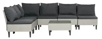 Loungeset lissabon 7 delar + inklusive glasskiva