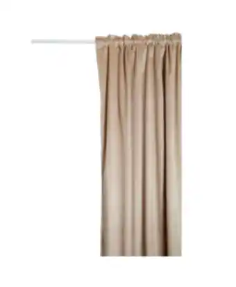 Gardin sammet 2-pack beige