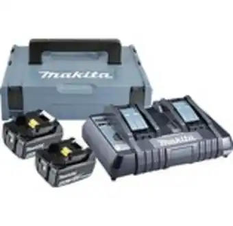 Start set makita powerpack bl1850bx2 + dc18rd 2 x 18v 5,0ah batterier, dubbelladdare och förvaringslåda