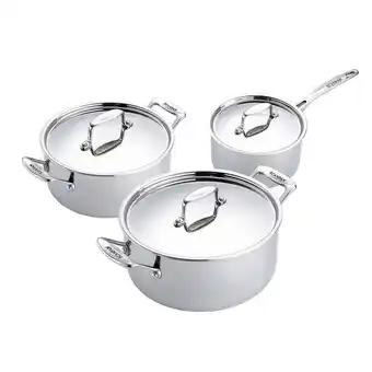 Kastrullset fusion 5 i 3 delar rostfritt stål one size