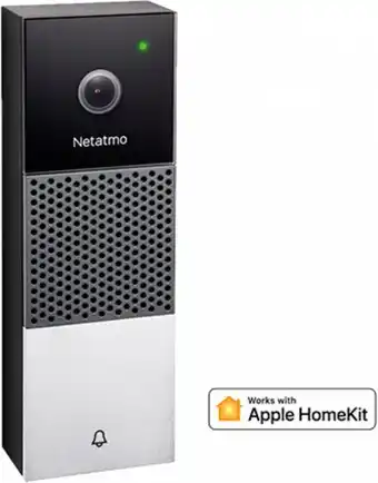 Euronics Netatmo smart videodörrklocka med inbyggd högtalare och mikrofon erbjuda