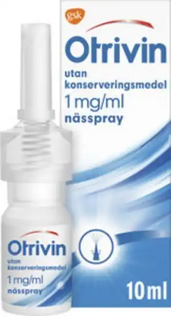 Otrivin utan konserveringsmedel, nässpray, lösning 1 mg/ml 10 milliliter