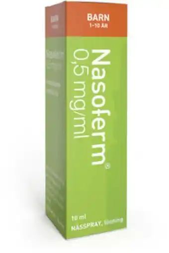 LloydsApotek Nasoferm, nässpray, lösning 0,5 mg/ml 10 milliliter erbjuda