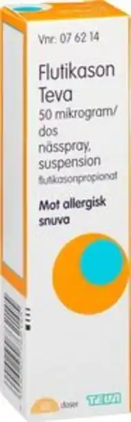 LloydsApotek Flutikason teva, nässpray, suspension 50 mikrogram/dos 60 dos(er) erbjuda