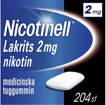 LloydsApotek Nicotinell lakrits, medicinskt tuggummi 2 mg 204 styck erbjuda