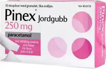 Pinex jordgubb, granulat i dospåse 250 mg 10 dospåsar