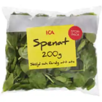 ICA Maxi Spenat i storpack sköljd 200g ica erbjuda