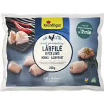 ICA Maxi Kycklinglårfilé fryst 700g kronfågel erbjuda