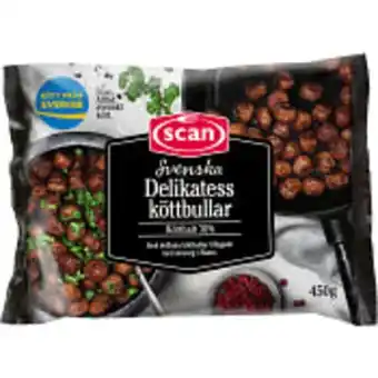 ICA Maxi Köttbullar delikatess 450g scan erbjuda