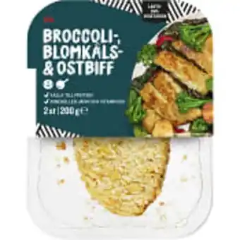 ICA Maxi Blomkål & broccolibiffar med ost 200g ica erbjuda