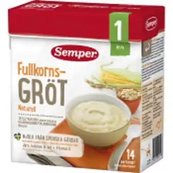 ICA Maxi Fullkornsgröt naturell från 1år 14 port 470g semper erbjuda