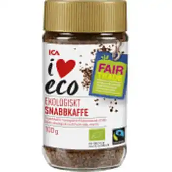 ICA Maxi Snabbkaffe ekologisk 100g ica i love eco erbjuda