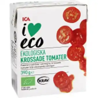 ICA Maxi Krossade tomater 390g krav ica i love eco erbjuda