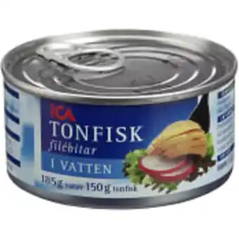 ICA Maxi Tonfisk i vatten 185g ica erbjuda