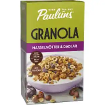 Granola hasselnötter & dadlar 450g paulúns