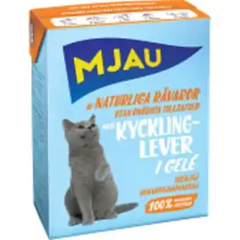 ICA Maxi Kattmat kycklinglever i gelé 380g mjau erbjuda