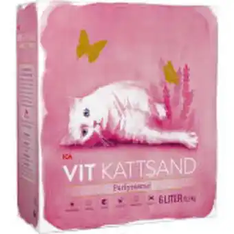 ICA Maxi Kattsand vit parfymerad 6l ica erbjuda